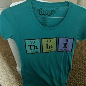 XS THINK teal t shirt